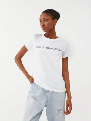 Calvin Klein Jeans T-Shirt J20J220253 Biały Slim Fit