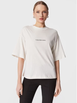 Calvin Klein Jeans T-Shirt J20J220514 Biały Loose Fit