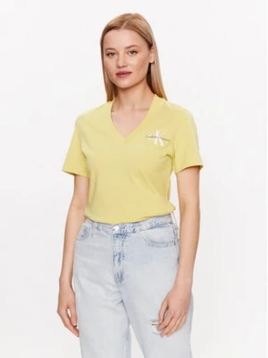 Calvin Klein Jeans T-Shirt J20J221429 Żółty Regular Fit