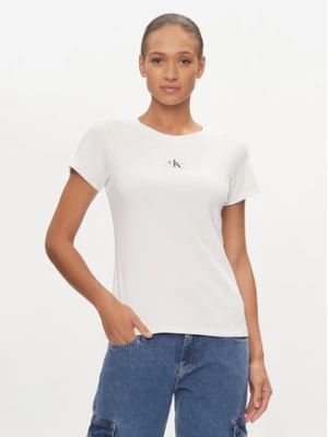 Calvin Klein Jeans T-Shirt J20J223358 Biały Slim Fit