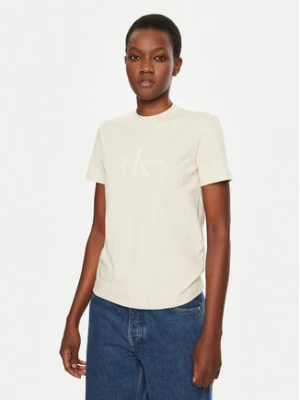 Calvin Klein Jeans T-Shirt J20J224983 Beżowy Regular Fit