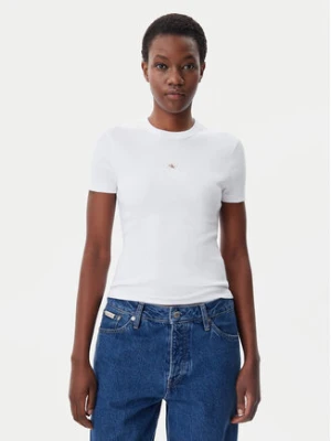 Calvin Klein Jeans T-Shirt J20J225245 Biały Slim Fit