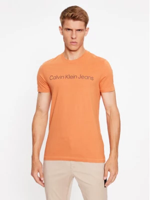Calvin Klein Jeans T-Shirt J30J322344 Pomarańczowy Slim Fit
