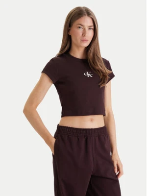 Calvin Klein Jeans T-Shirt LV047AB802 Brązowy Slim Fit