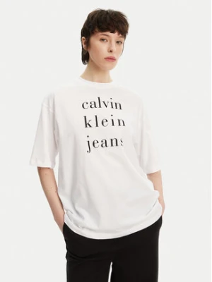 Calvin Klein Jeans T-Shirt LV047B827G Biały Relaxed Fit