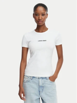 Calvin Klein Jeans T-Shirt LV047G816G Biały Slim Fit
