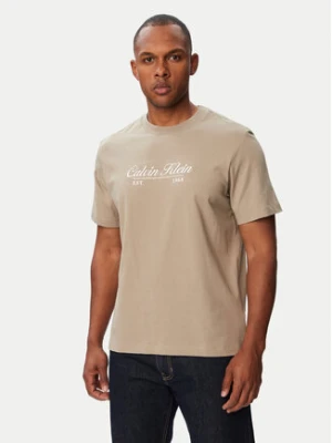 Calvin Klein Jeans T-Shirt LV04RG822G Beżowy ciemny Regular Fit