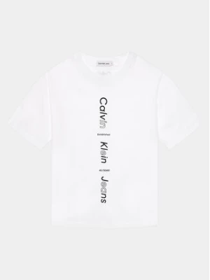 Calvin Klein Jeans T-Shirt Maxi Inst Logo IB0IB02036 Biały Relaxed Fit
