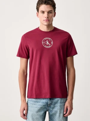 Calvin Klein Jeans T-shirt męski bawełniany bordowy