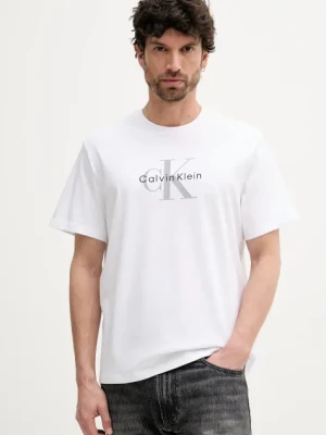Calvin Klein Jeans t-shirt męski kolor biały z nadrukiem LV04RB862G