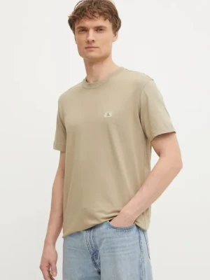 Calvin Klein Jeans t-shirt męski kolor brązowy gładki J30J327100