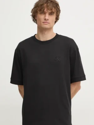 Calvin Klein Jeans t-shirt męski kolor czarny gładki J30J326757