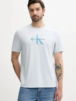 Calvin Klein Jeans t-shirt męski kolor niebieski z nadrukiem LV04RB862G
