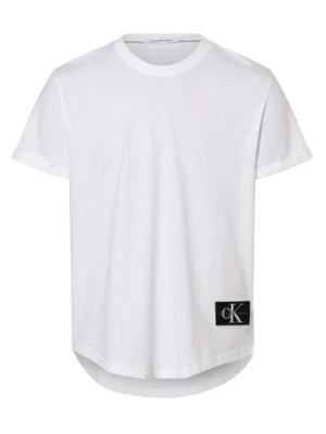 Calvin Klein Jeans T-shirt męski Mężczyźni Bawełna biały jednolity,