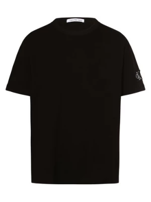 Calvin Klein Jeans T-shirt męski Mężczyźni Bawełna czarny jednolity,