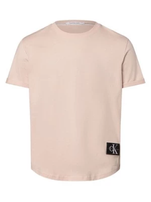 Calvin Klein Jeans T-shirt męski Mężczyźni Bawełna różowy jednolity,