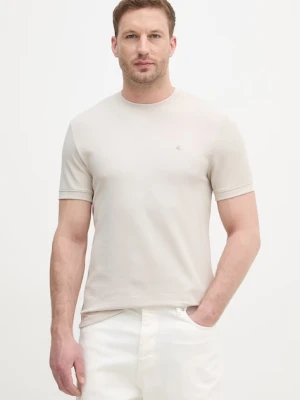 Calvin Klein Jeans T-shirt męski z bawełną beżowy