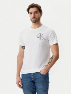 Calvin Klein Jeans T-Shirt Meta Monogram J30J325498 Biały Regular Fit