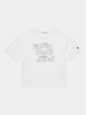 Calvin Klein Jeans T-Shirt Metallic IG0IG02340 Biały Regular Fit