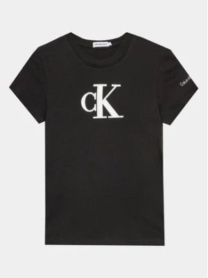 Calvin Klein Jeans T-Shirt Metallic Monogram IG0IG02342 Czarny Slim Fit