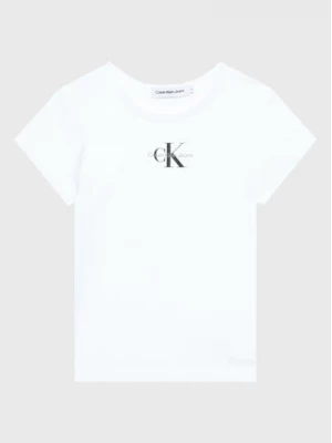 Calvin Klein Jeans T-Shirt Micro Monogram IG0IG01470 Biały Regular Fit