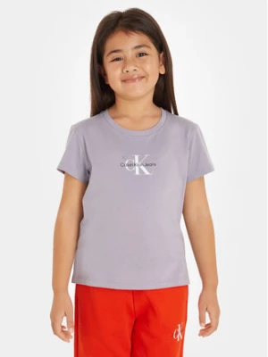 Calvin Klein Jeans T-Shirt Micro Monogram IG0IG01470 Fioletowy Regular Fit
