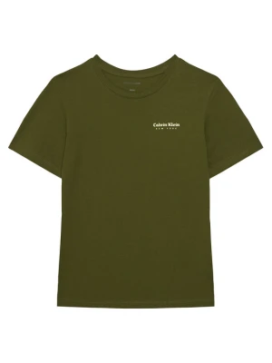 Calvin Klein Jeans T-Shirt Minimal Logo IB0IB02608 Zielony Regular Fit