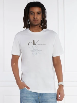Calvin Klein Jeans T-shirt MONOGRAM ECHO GRAPHIC | Regular Fit biały