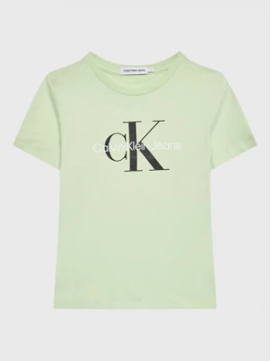 Calvin Klein Jeans T-Shirt Monogram Logo IU0IU00267 Zielony Regular Fit