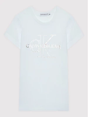 Calvin Klein Jeans T-Shirt Monogram Outline IG0IG01159 Biały Slim Fit