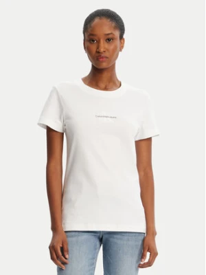 Calvin Klein Jeans T-Shirt Monologo J20J223563 Biały Slim Fit