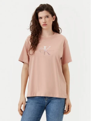 Calvin Klein Jeans T-Shirt Monologo J20J224798 Beżowy Relaxed Fit