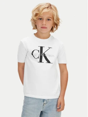 Calvin Klein Jeans T-Shirt Monologo LV1CKSJA33 Biały Regular Fit