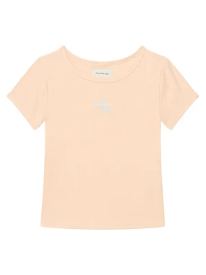 Calvin Klein Jeans T-Shirt Monologo LVCKSJB11G Pomarańczowy jasny Regular Fit