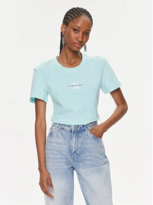Calvin Klein Jeans T-Shirt Monologo Slim Tee J20J222564 Niebieski Slim Fit