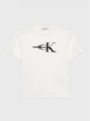 Calvin Klein Jeans T-Shirt Natural Dye Monogram IB0IB01532 Biały Regular Fit