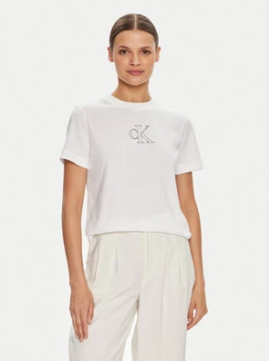 Calvin Klein Jeans T-Shirt Outlined J20J224791 Biały Regular Fit