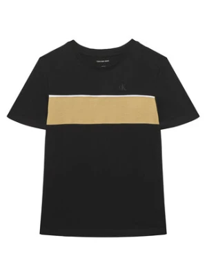 Calvin Klein Jeans T-Shirt Panel Colorblock IB0IB02609 Czarny Regular Fit