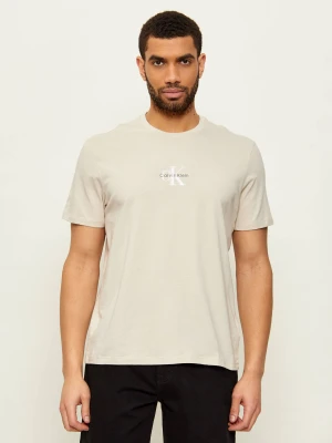 Calvin Klein Jeans T-shirt | Regular Fit beżowy