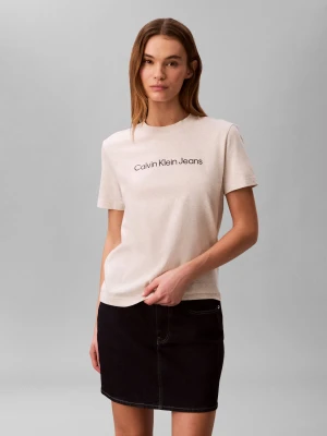 Calvin Klein Jeans T-shirt | Regular Fit beżowy