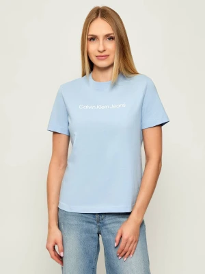 Calvin Klein Jeans T-shirt | Regular Fit błękitny
