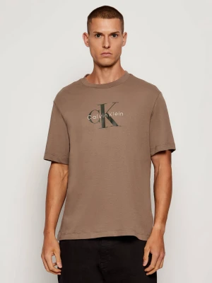 Calvin Klein Jeans T-shirt | Regular Fit beżowy