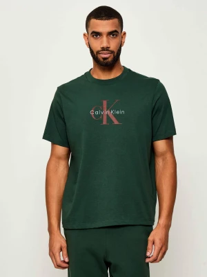 Calvin Klein Jeans T-shirt | Regular Fit butelkowa zieleń