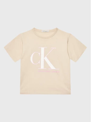 Calvin Klein Jeans T-Shirt Reveal Monogram IG0IG01939 Beżowy Regular Fit