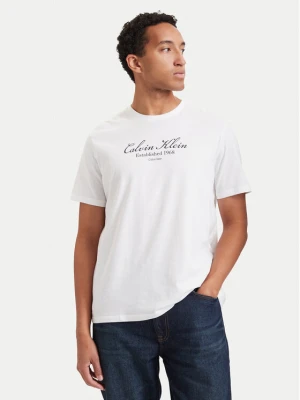 Calvin Klein Jeans T-Shirt Script LV04RH830G Biały Regular Fit