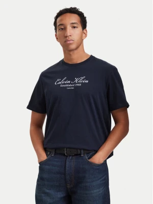 Calvin Klein Jeans T-Shirt Script LV04RH830G Granatowy Regular Fit