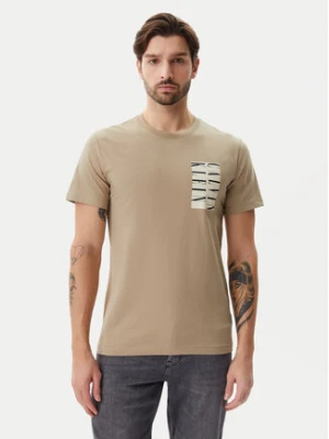 Calvin Klein Jeans T-Shirt Serif Box Graphic J30J327474 Beżowy Regular Fit