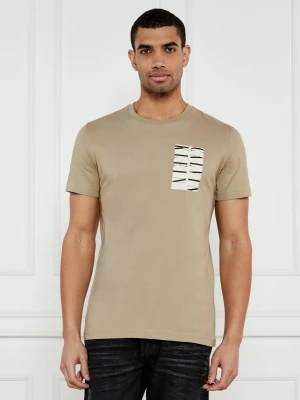 Calvin Klein Jeans T-shirt Serif Box Graphic | Regular Fit beżowy