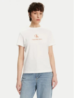 Calvin Klein Jeans T-Shirt Shadow Graphic J20J225545 Biały Regular Fit