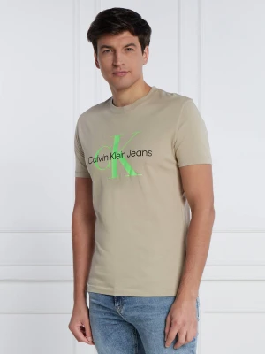 Calvin Klein Jeans T-shirt | Slim Fit beżowy